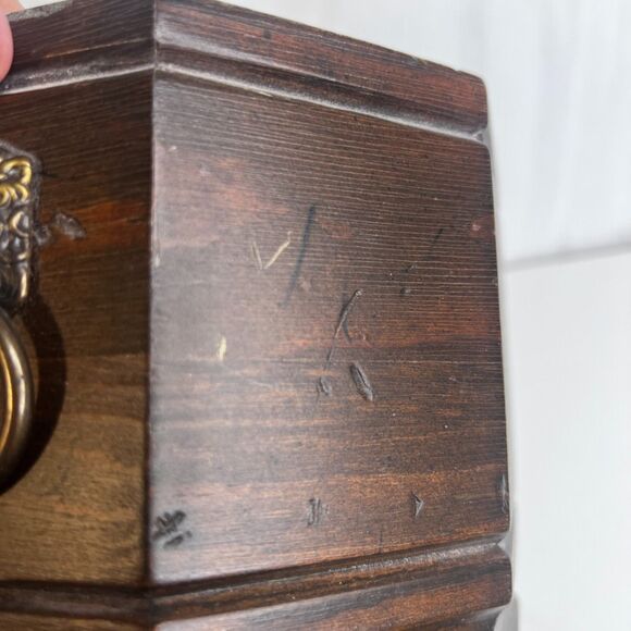 Antique Plantar Cachepot Lions Head & Ring Regency Flower Pot Inlaid Edwardian - Picture 8 of 9